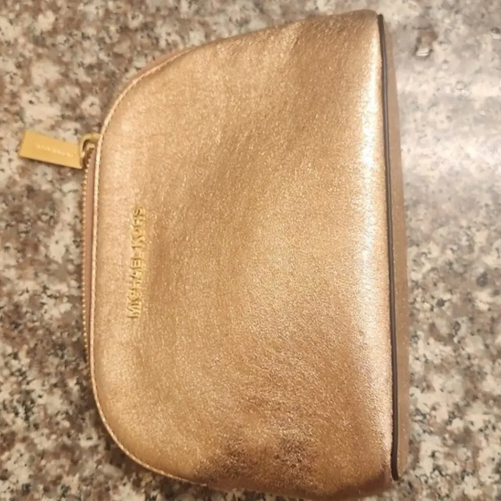 Michael Kors small Shimmering Gold Cosmetic Bag
